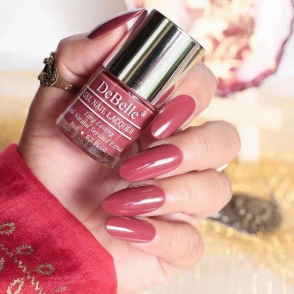 DEBELLE GEL NAIL LACQUER SCARLET RUBY - (PASTEL BURGUNDY NAIL POLISH), 8ML